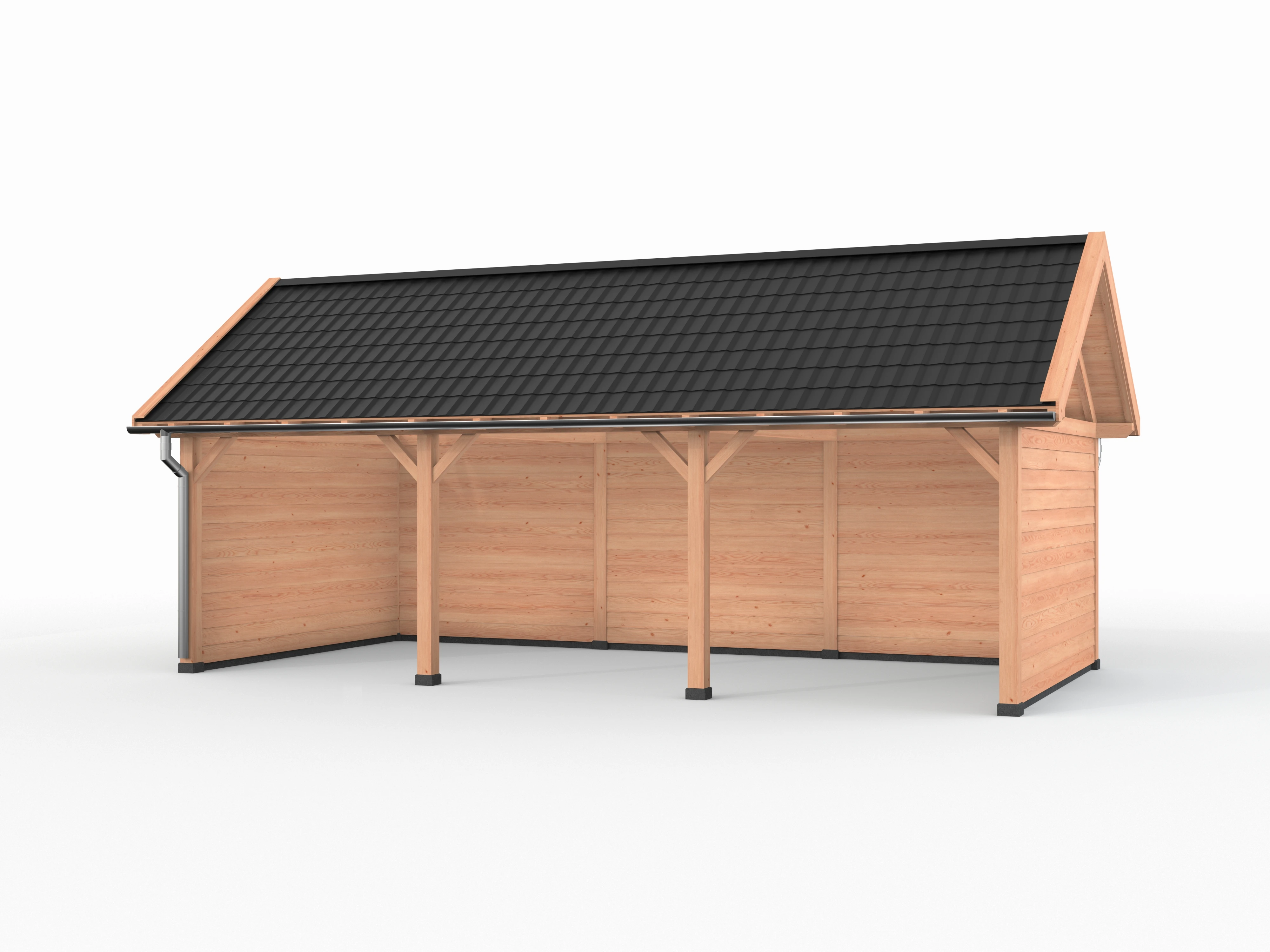 Douglas overkapping, 900 x 400, met achterwand en twee zijwanden, Westwood Vrijbuiter - Afbeelding 1